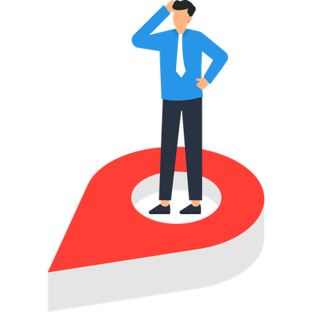 Businessman working on Location Strategy  Illustration