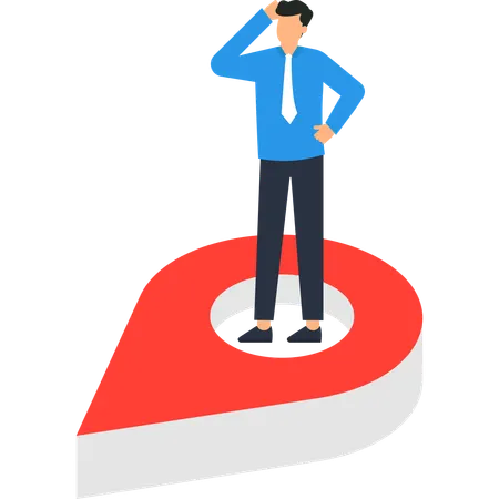 Businessman working on Location Strategy  Illustration