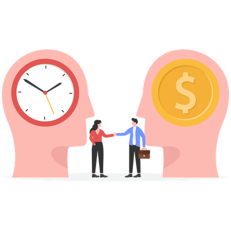Businessman working on long term investment  Illustration