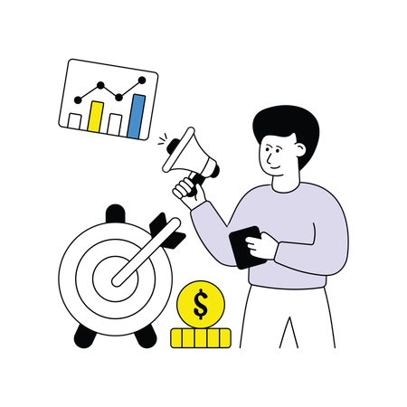 Businessman working on Market Goal  Illustration