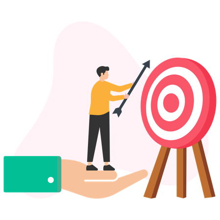 Businessman working on market target  Illustration