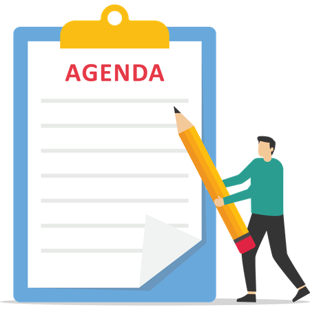 Businessman working on meeting agenda  Illustration