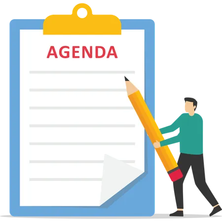 Businessman working on meeting agenda  Illustration