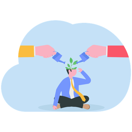 Businessman working on mental health  Illustration