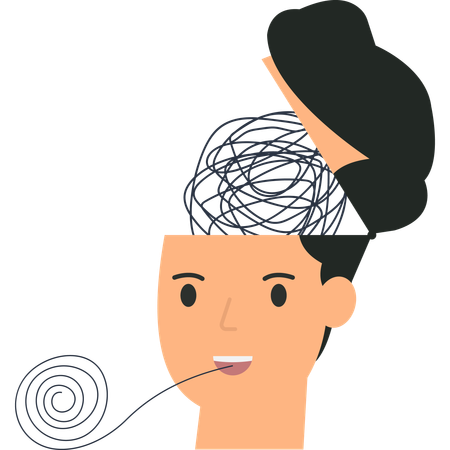 Businessman working on Mental Health  Illustration