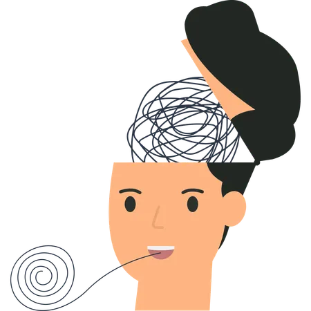 Businessman working on Mental Health  Illustration