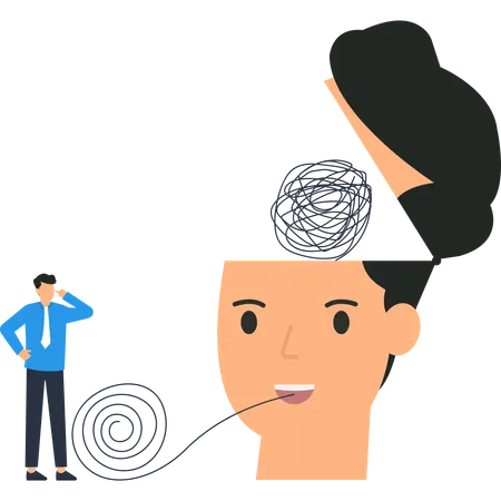 Businessman working on Mental Health  Illustration