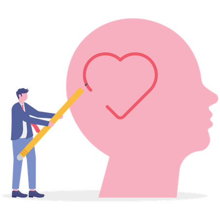 Businessman working on mental health  Illustration