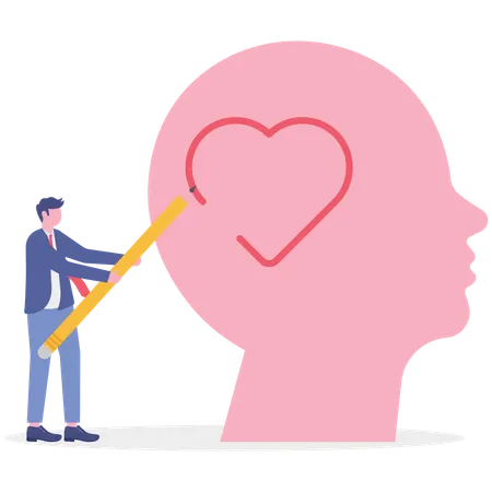 Businessman working on mental health  Illustration