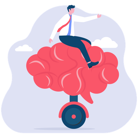 Businessman working on mind games  Illustration