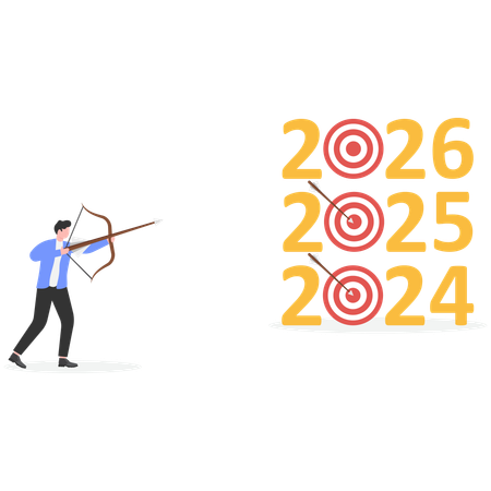 Businessman working on new year 2026 resolution  Illustration