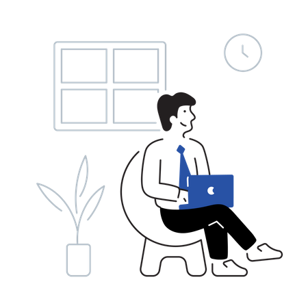 Businessman working on office time  Illustration
