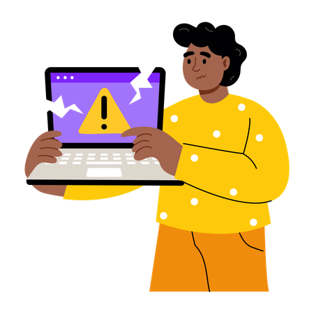 Businessman working on online error  Illustration