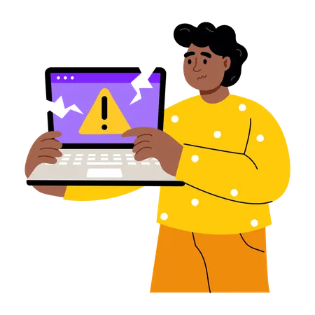 Businessman working on online error  Illustration
