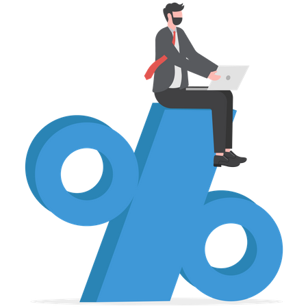 Businessman working on percentage  Illustration