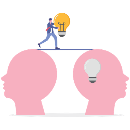 Businessman working on personal development  Illustration