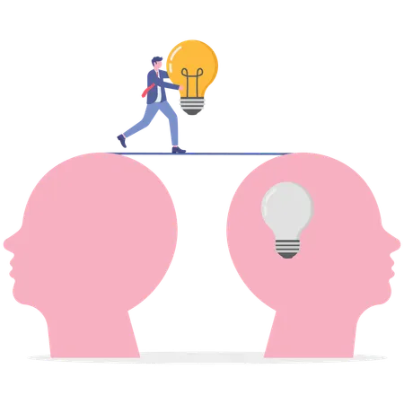 Businessman working on personal development  Illustration