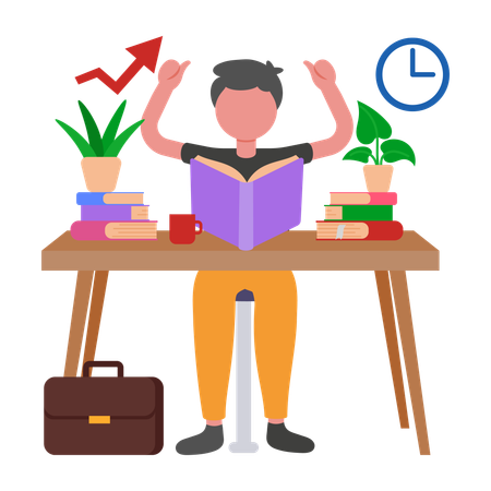 Businessman working on Personal Development  Illustration