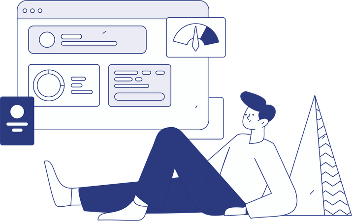 Businessman working on php coding  Illustration