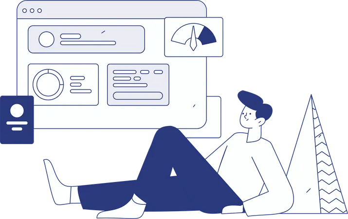Businessman working on php coding  Illustration