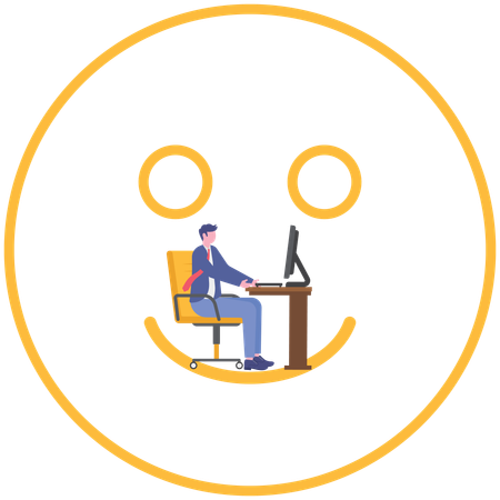 Businessman working on positive thinking  Illustration