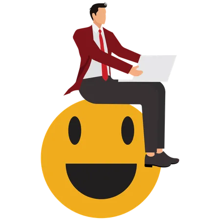 Businessman working on positive thinking  Illustration