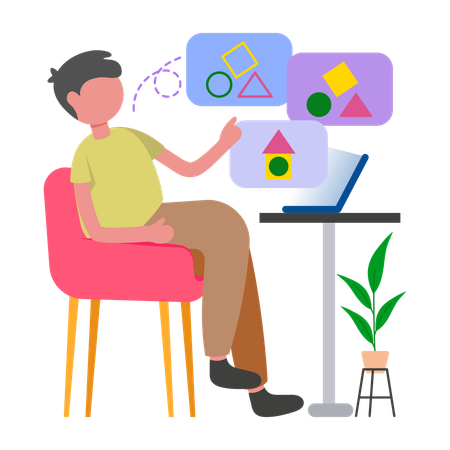 Businessman working on Problem Solving  Illustration