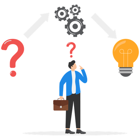 Businessman working on problem solving  Illustration