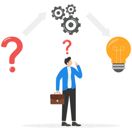 Businessman working on problem solving  Illustration