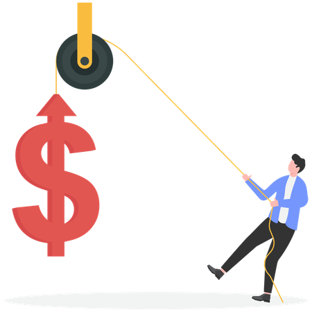 Businessman working on profit growth  Illustration