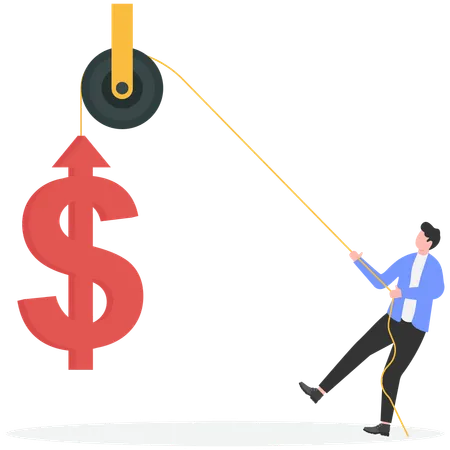 Businessman working on profit growth  Illustration