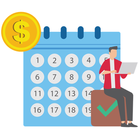 Businessman working on project task management  Illustration