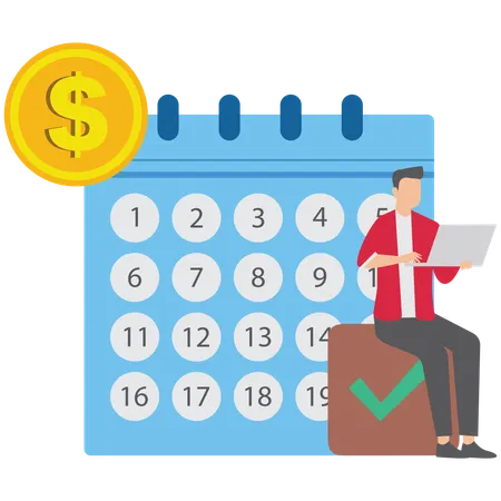 Businessman working on project task management  Illustration