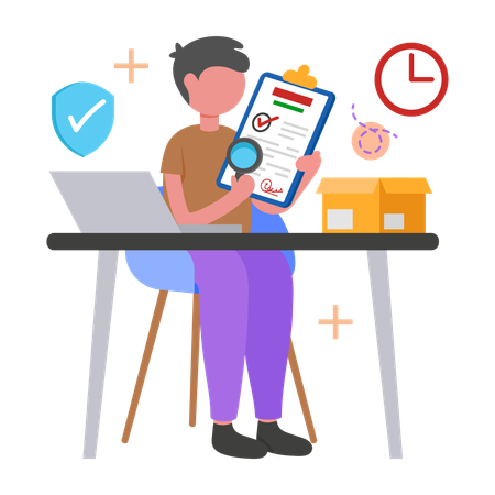 Businessman working on Quality Assurance  Illustration
