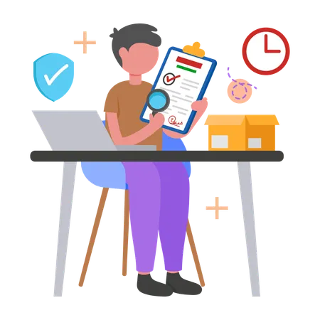 Businessman working on Quality Assurance  Illustration