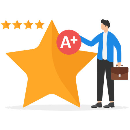 Businessman working on quality management  Illustration