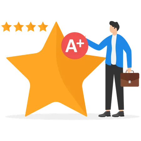 Businessman working on quality management  Illustration
