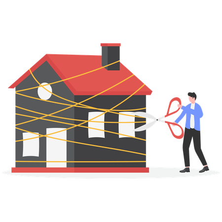 Businessman working on real estate restriction  Illustration