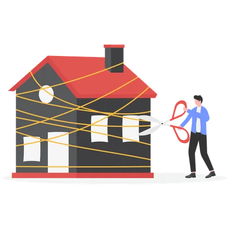 Businessman working on real estate restriction  Illustration