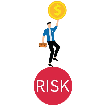 Businessman working on Risk management  Illustration