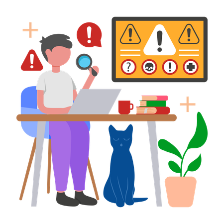 Businessman working on Risk Management  Illustration