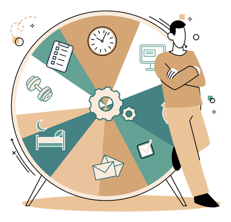 Businessman working on schedule  Illustration