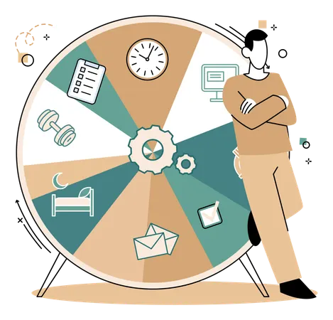 Businessman working on schedule  Illustration
