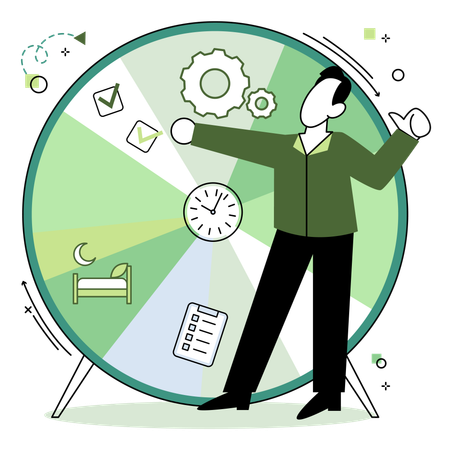 Businessman working on schedule  Illustration