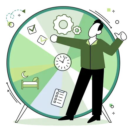 Businessman working on schedule  Illustration
