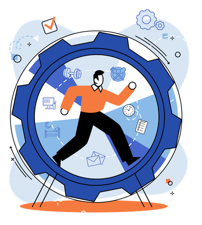 Businessman working on schedule  Illustration