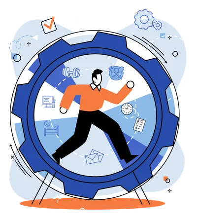 Businessman working on schedule  Illustration