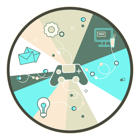 Businessman working on schedule  Illustration
