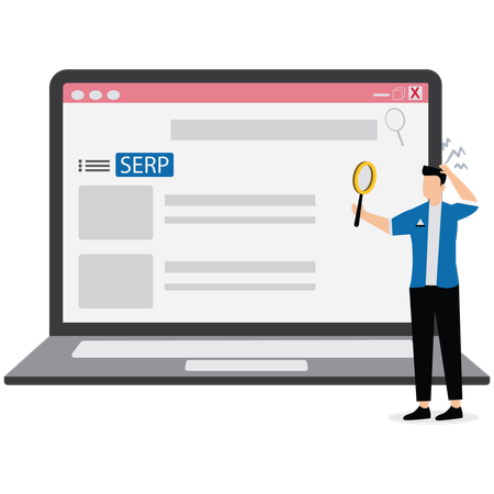 Businessman working on Search Engine Result Page  Illustration
