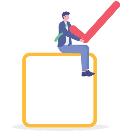 Businessman working on self assessment  Illustration